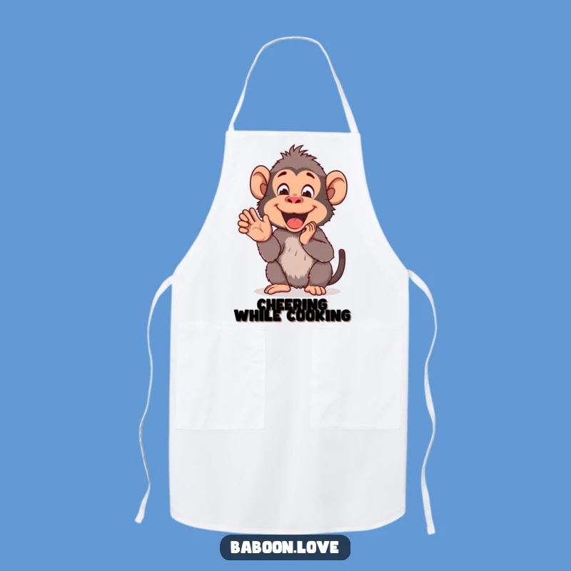 Funny Baboon Clap Apron: Hilarious Cheerful Primate Kitchen Wear