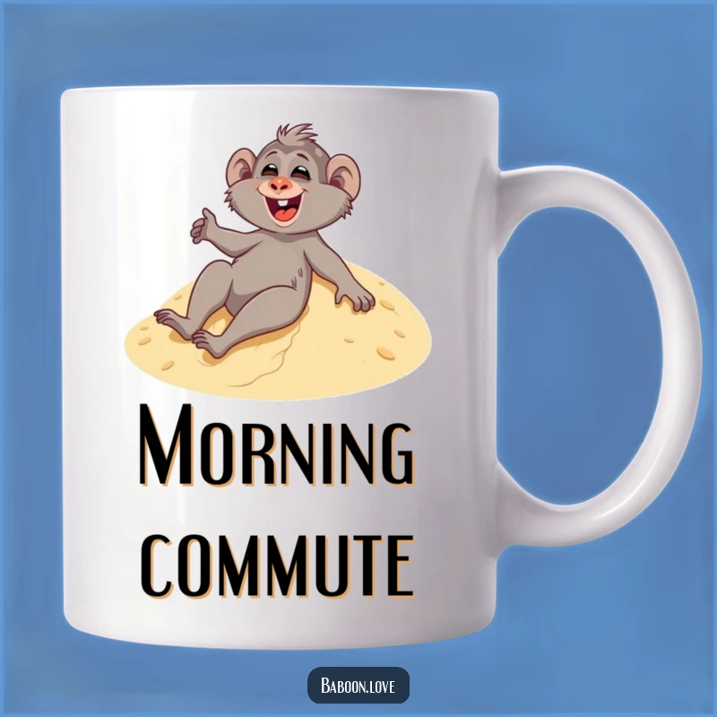Funny Giggling Baboon Dune Sliding Mug - Hilarious Desert Adventure!