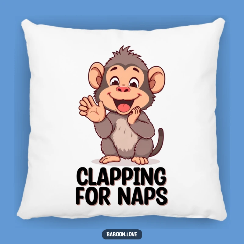 Funny Baboon Clap Pillow: Comfy & Hilarious Cheerful Primate Cushion