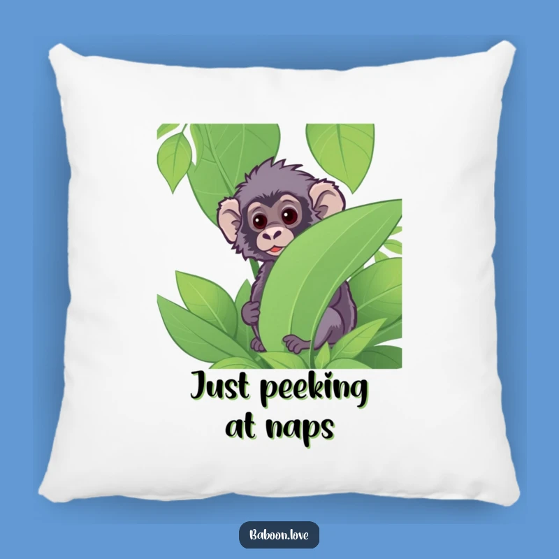 Funny Baboon Jungle Peek Pillow: Comfy & Hilarious Curious Primate Cushion