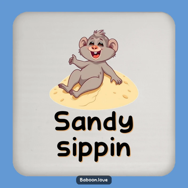 Funny Baboon Dune Sliding Coaster - Protect Surfaces with Desert Humor!