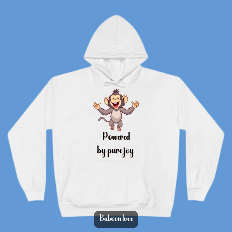 Funny Baboon Leap Hoodie: Cozy & Hilarious Primate Wearable for a Fun Gift