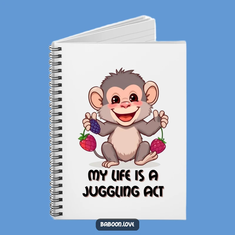 Funny Baboon Juggling Notebook: Whimsical Primate Journal for Ideas