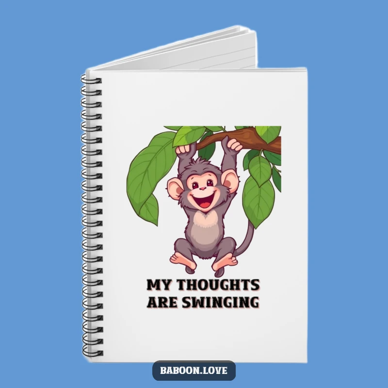 Funny Baboon Vine Swing Notebook: Energetic Primate Journal for Ideas
