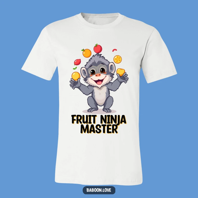 Funny Baboon Fruit Juggling T-Shirt - Hilarious Tee for Primate Fans!