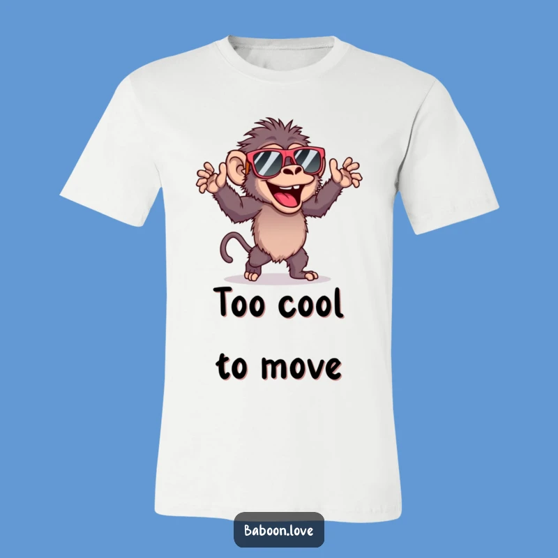 Funny Dancing Baboon T-Shirt with Sunglasses, Cool Primate Tee for Fun Lovers