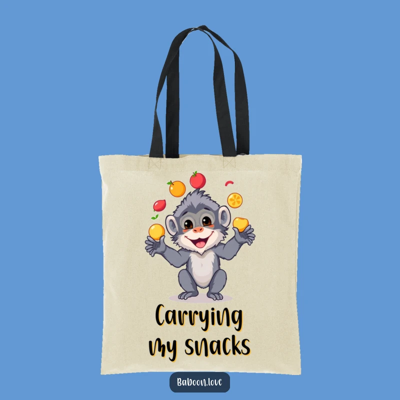 Funny Baboon Fruit Juggling Tote Bag - Carry Your Fun!