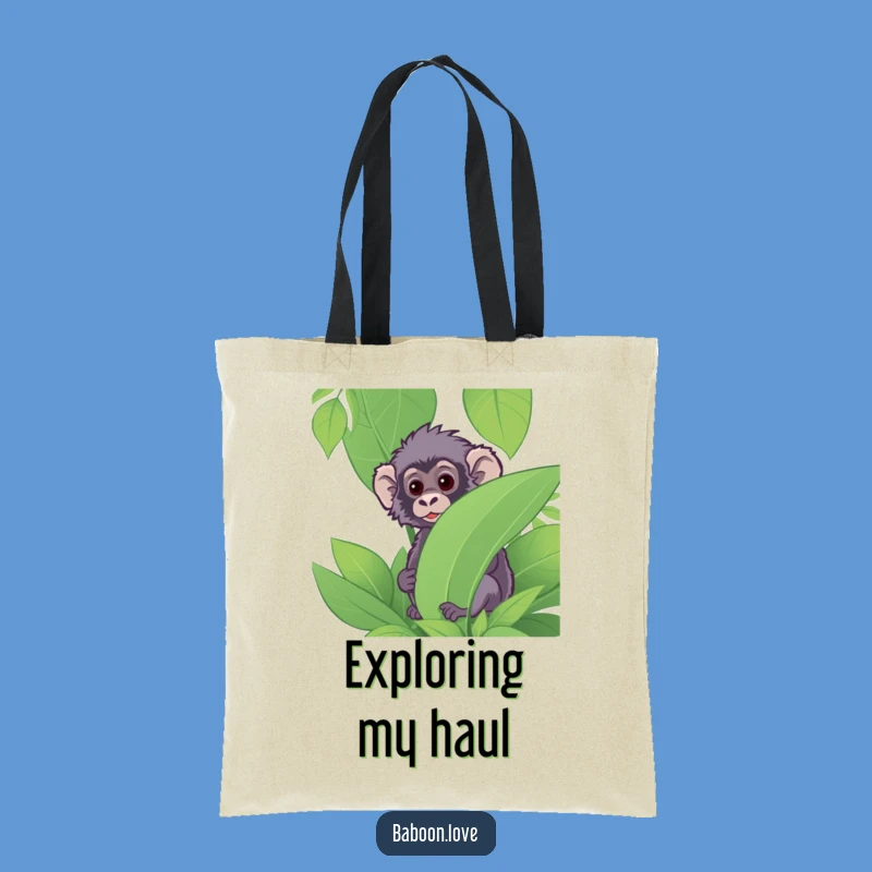 Funny Baboon Jungle Peek Tote Bag: Carry Your Curiosity in Style