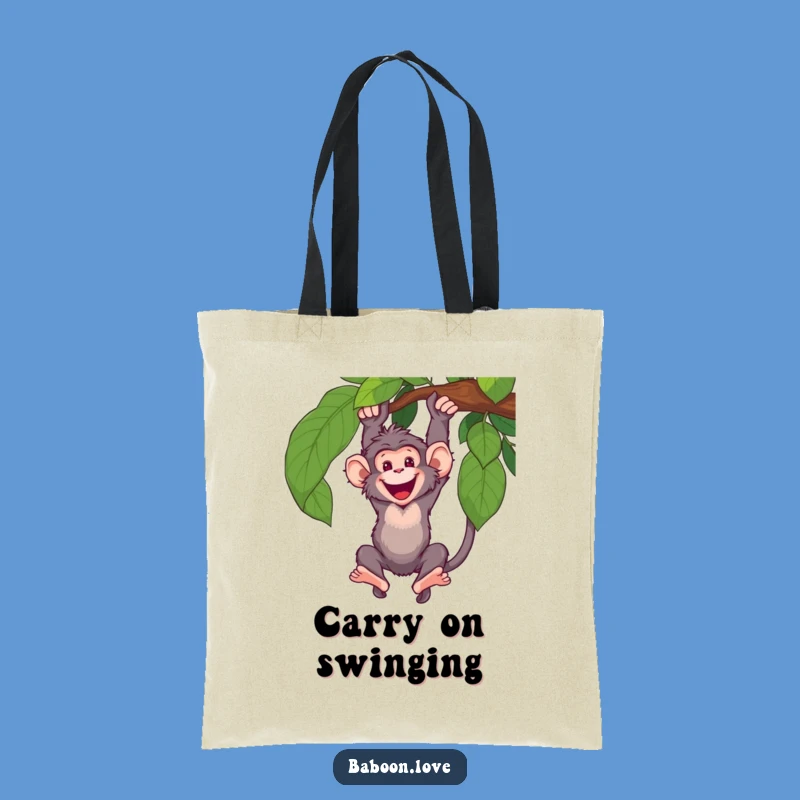 Funny Baboon Vine Swing Tote Bag: Carry Your Fun Wherever You Go