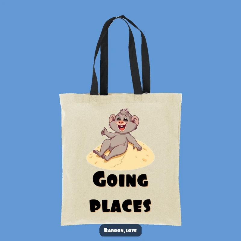 Funny Baboon Dune Sliding Tote Bag - Carry Your Desert Fun!